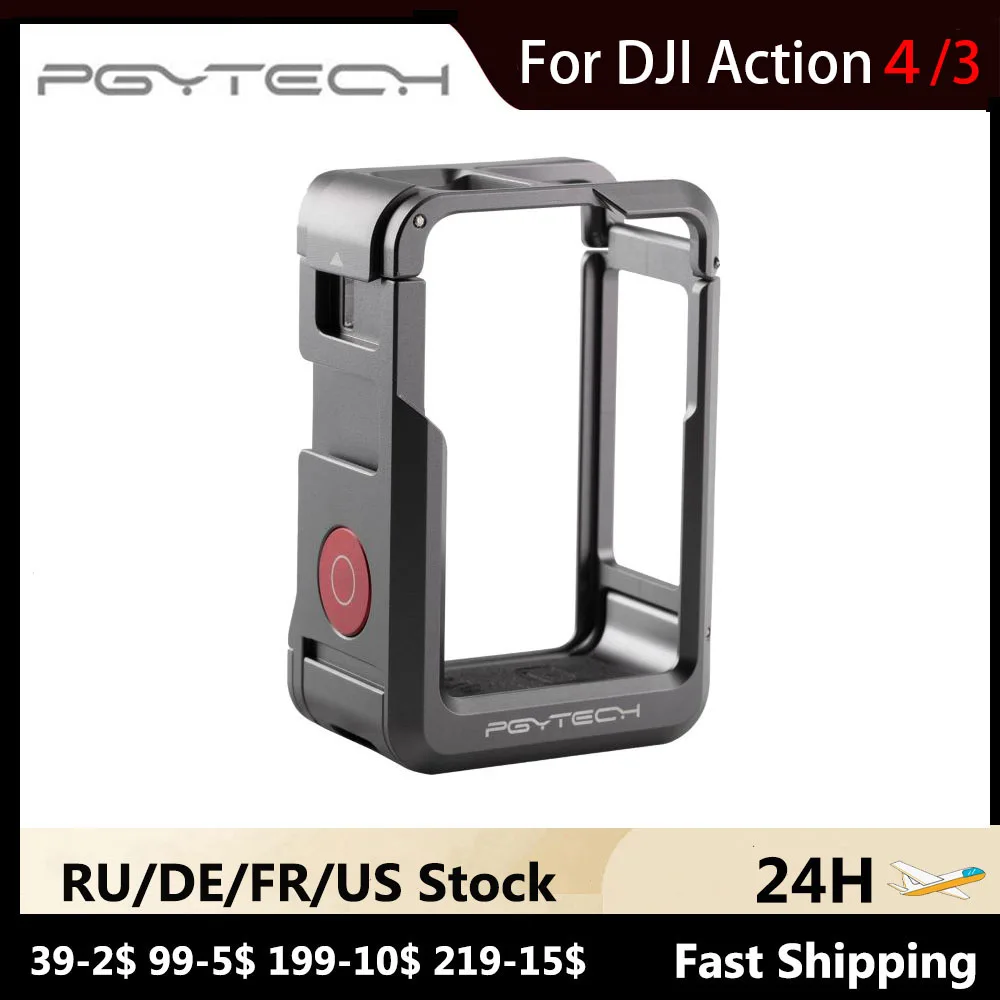 Видеорегистратор PGYTECH, рамка для камеры DJI Osmo Action 4 3, камера с резьбовым отверстием 1/4 и входом питания USB Type-C