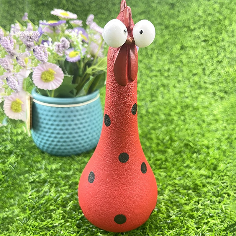Resin Long Neck Chicken Ornaments for Garden Courtyard Outdoor Decoration Silly Hen Statues Office Desktop Figurines images - 6
