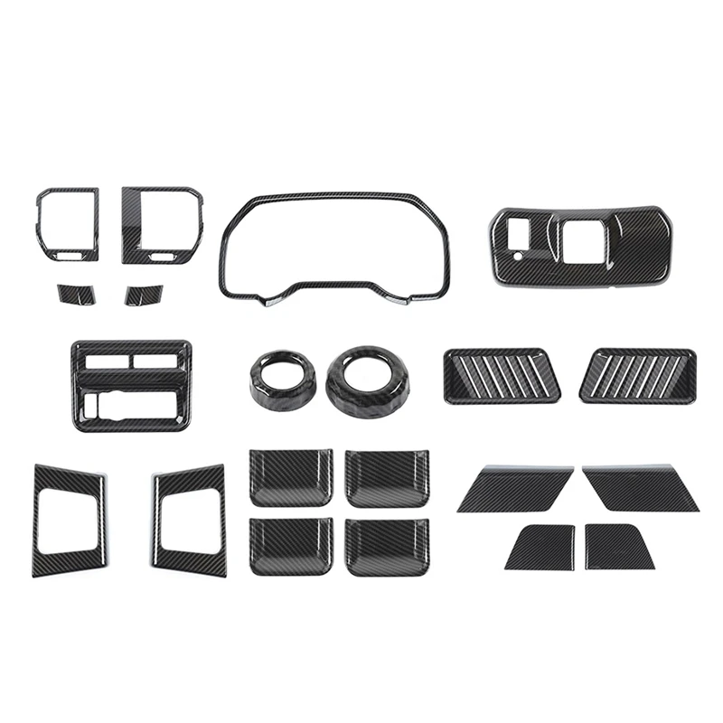 

21PCS Interior Kit Cover Trims, Air Outlet Cover, Dashboard Cover for For Ford F150 2021 2022, ABS Carbon Fiber