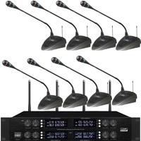 classic uhf 8 table wirless microphone digital system 8 handheld lavalier stage conference meeting room set d8800