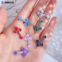 15pcs enamel jesus cross charms pendant supplies for diy jewelry making necklaces earrings bracelets handmade accessories
