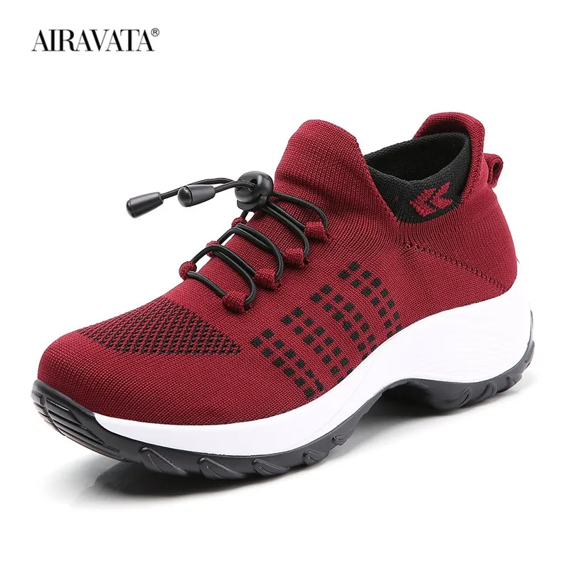 Women Sneakers Shoes Mesh Lightweight Fashion Increase Women's Walking Shoes Casual Ladies Breathable Basket Sport Femme