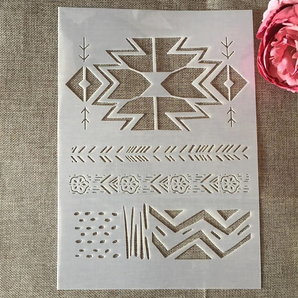

A4 29cm Geometry Totem Ancient DIY Layering Stencils Wall Painting Scrapbook Coloring Embossing Album Decorative Template
