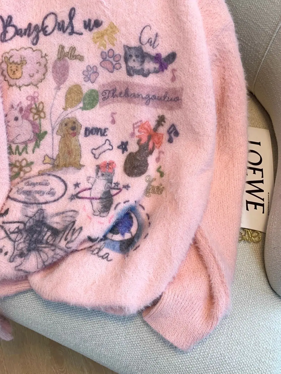 Korejpaa японский стиль мультфильм жаккардовые вязаные свитера женские осень зима