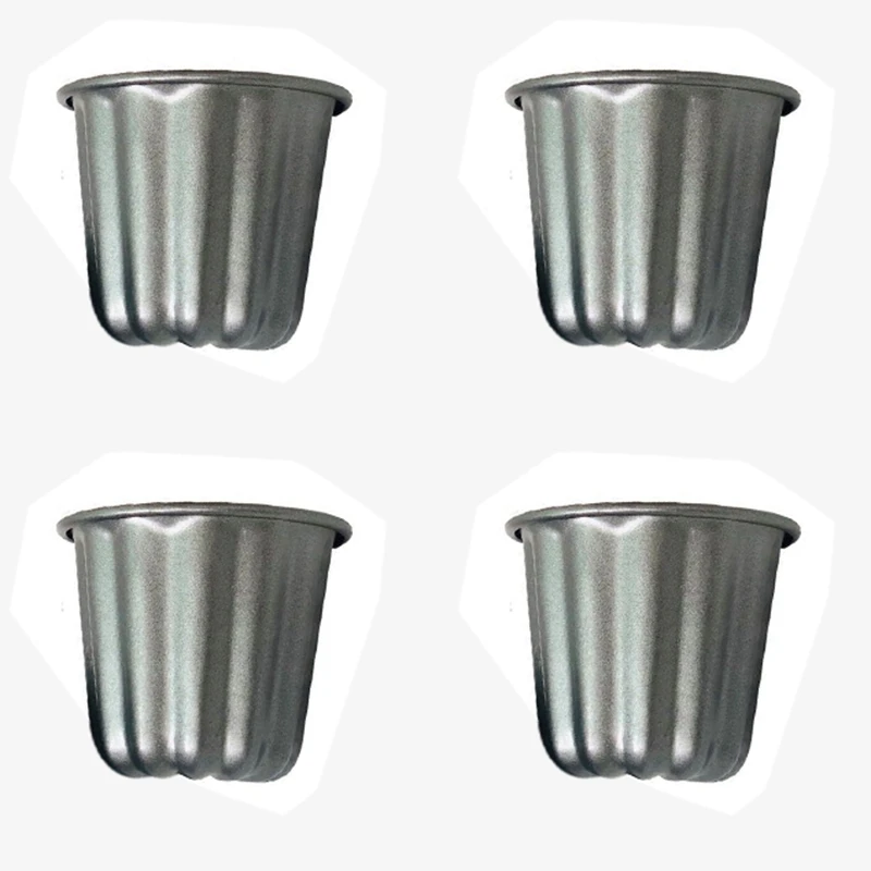 

Canele Mold, Cannele Muffin Cup, 4Pcs Non-Stick Cannele Mould Gray-Black Canneles