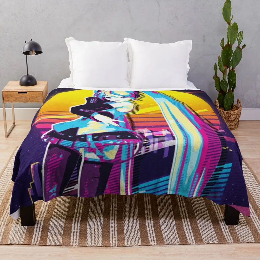 

Miku Retro Edition Throw Blanket Jacquard Blankets Ands Oversized Throw Blanket