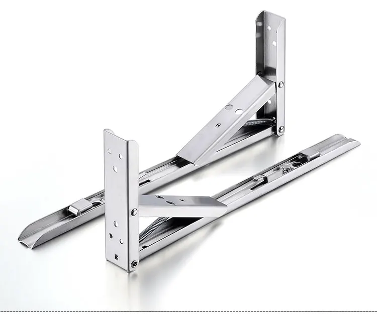 

2Pcs 8-14 Inch Folding Stainless Steel Bracket Triangular Release Support with Install Parts Max Negative Heavy 65kg