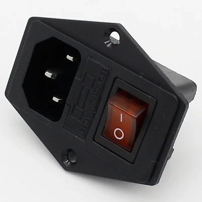 5 шт.! Латунная часть! С предохранителем 10 А! Электрическая розетка с клавишным переключателем, розетка переменного тока, 3 клеммы, розетка питания с разъемом держателя предохранителя