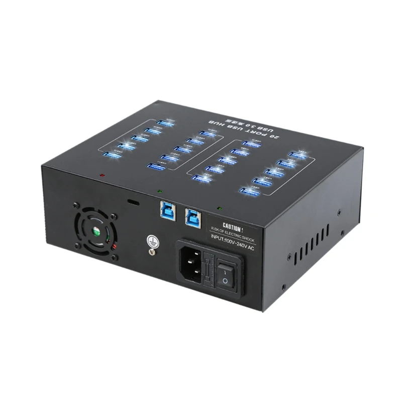 

213P USB Charger 20- Port Smart Voltage Charging Station Laptop Usb Hubs For Multiple Device,EU Plug