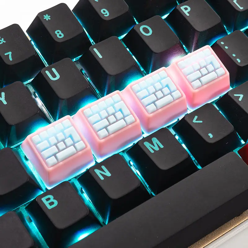 Игровая клавиатура Teclado PBT Key cap WASD Arrow ESC 4 клавиши 1U механическая RGB с подсветкой