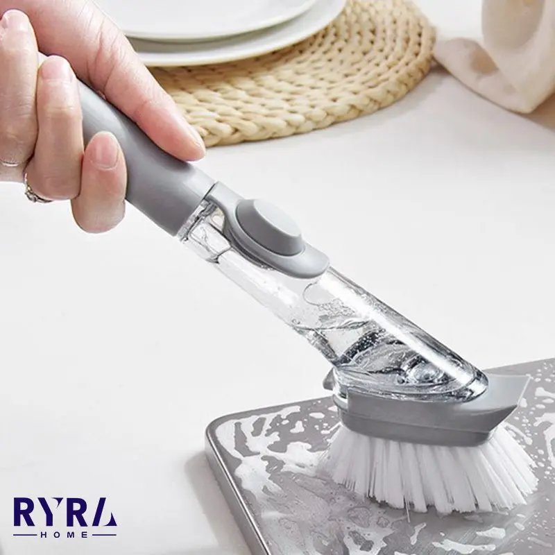 

Кухонная щетка для чистки, автоматический дозатор жидкости, губчатые щетки 2 в 1, съемная щетка для мытья посуды, кухонный инструмент, новинк...