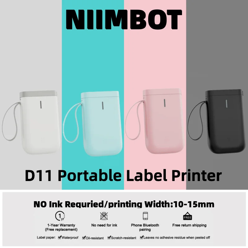 Устройство для изготовления Термоэтикеток NIIMBOT D11 фотопринтер с лентой