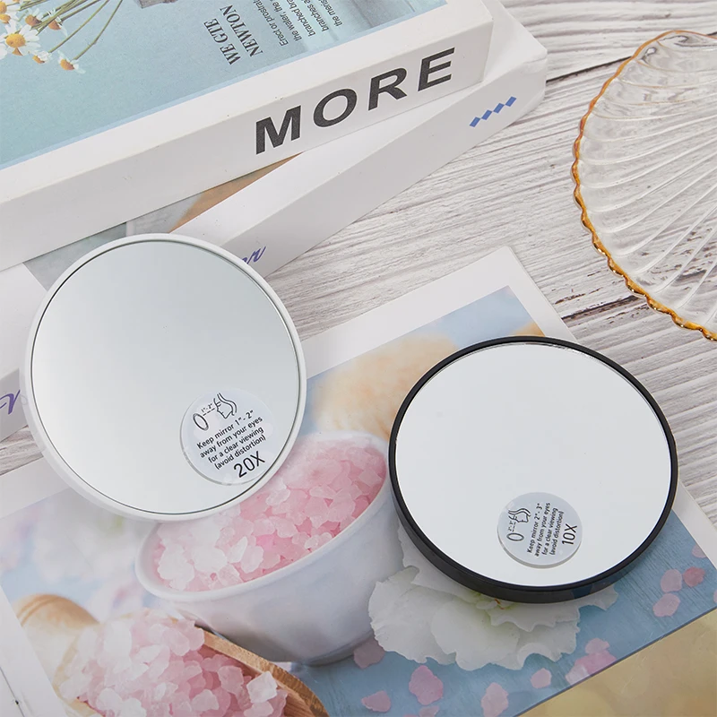 10X/20X Pocket Portable Travel With Tweezer Magnifying Mirror Dorms Round Shaving Bedroom Compact Suction Cup ABS For Makeup