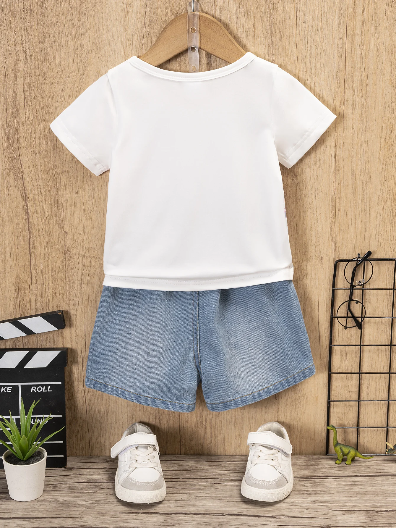 Джинсовый Топ Для Мальчиков С Круглым Вырезом И Короткими Рукавами. Летний