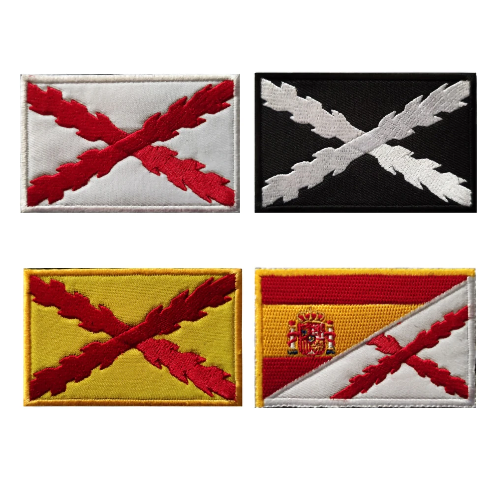 

Burgundy Spain Flag Embroidery Patches Hook & Loop Military Badges DIY Clothing Accessories Embroidery Supplies Cloth Stickers