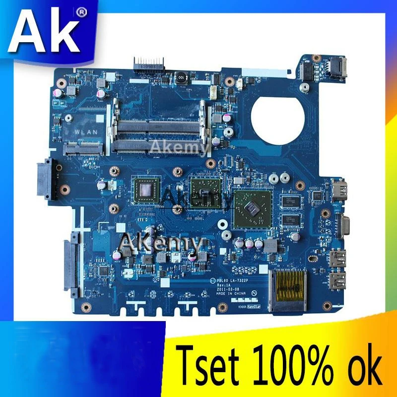 

AK X53B Laptop motherboard For Asus X53B K53B X53BY X53BR K53BR K53BE Test original mainboard PBL60 LA-7322P REV:1A