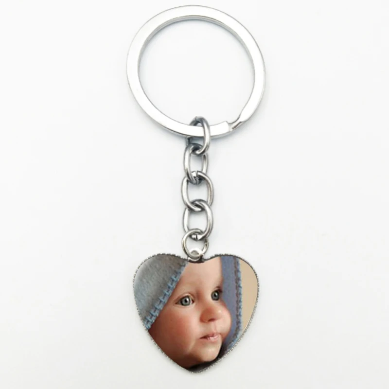 

Фото на заказ, брелки со стеклянным куполом серебристого цвета, украшение для автомобиля