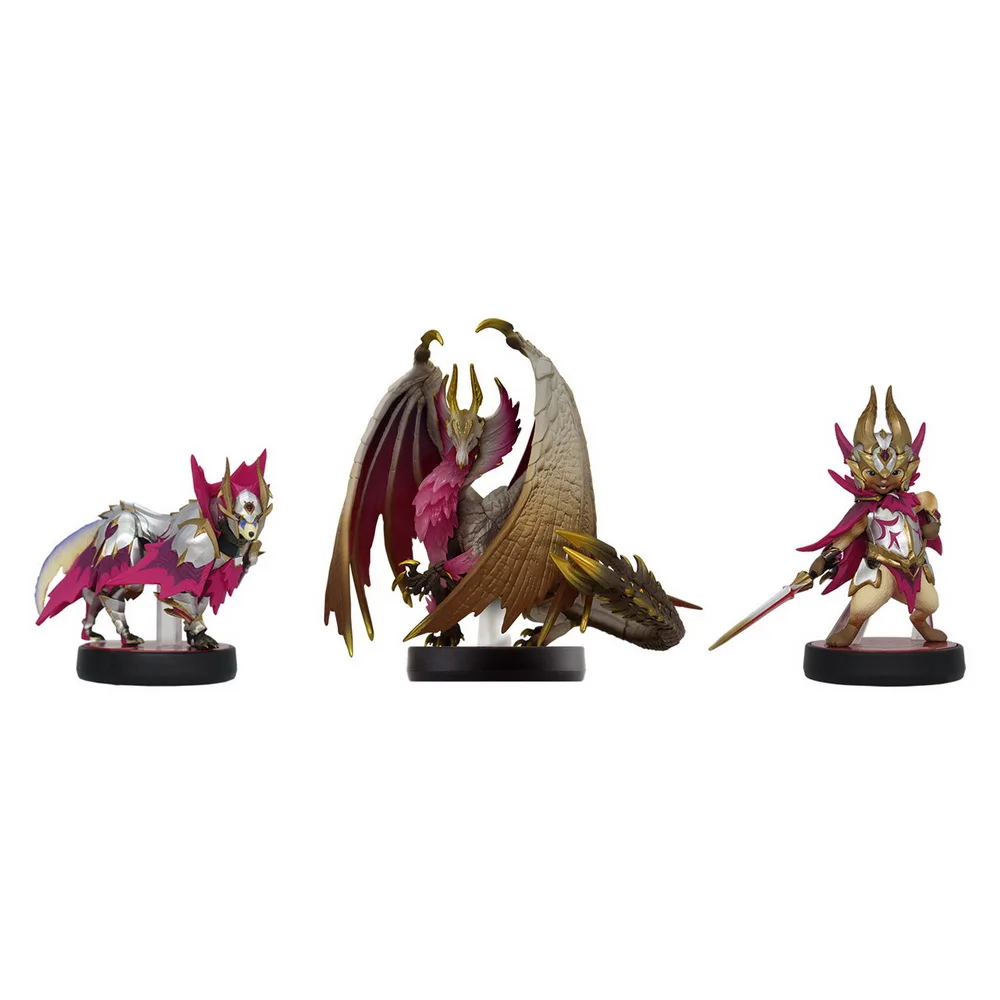 

Genuine Cartoon Nintendo Amiibo Monster Hunter Rise Dawning Silver Dragon Cat Dog Ornament Hand To Do Toy Hobbies Holiday Gifts