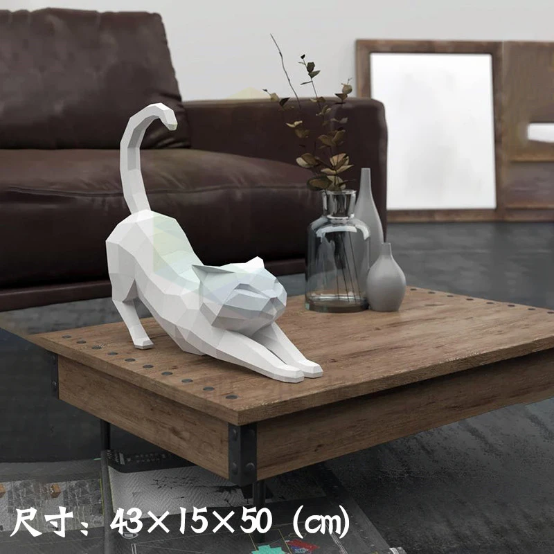 Растягивающаяся бумажная модель кота креативный домашний декор украшение для