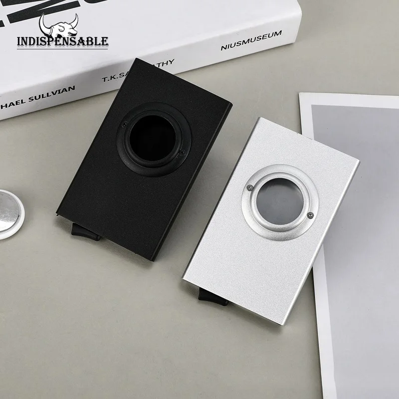 ID Card Holder Airtag Pop Up RFID Male Wallet Mini Package Aluminum Metal Protective Bag Smart Quick Release Women Purse Air Tag