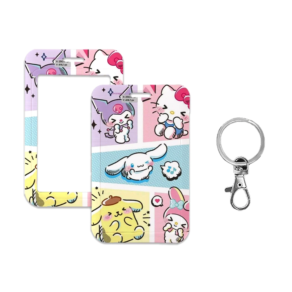W Lanyards Новая деталь набор мелодий Kuromi милая мультяшная ID-карта защита детской
