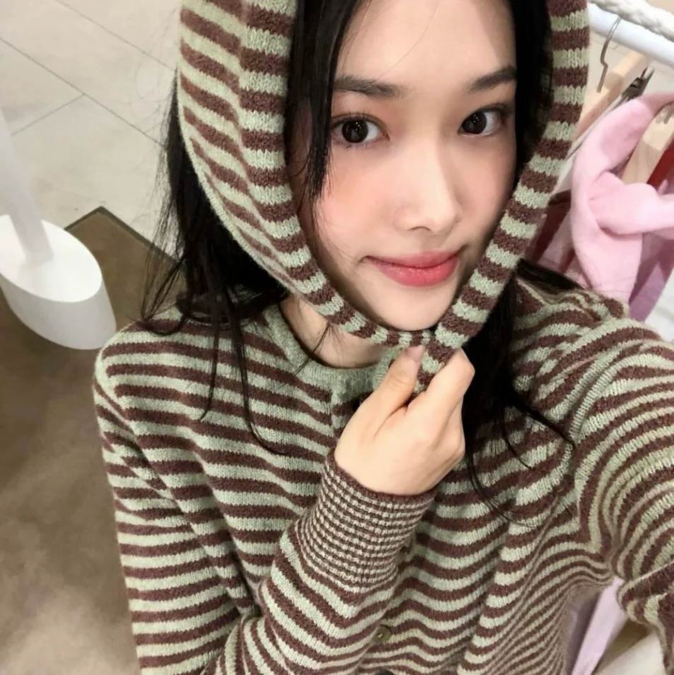 Отправьте 2024 осень Южная Корея Nie * Eh цветные пуговицы вязаный свитер кардиган