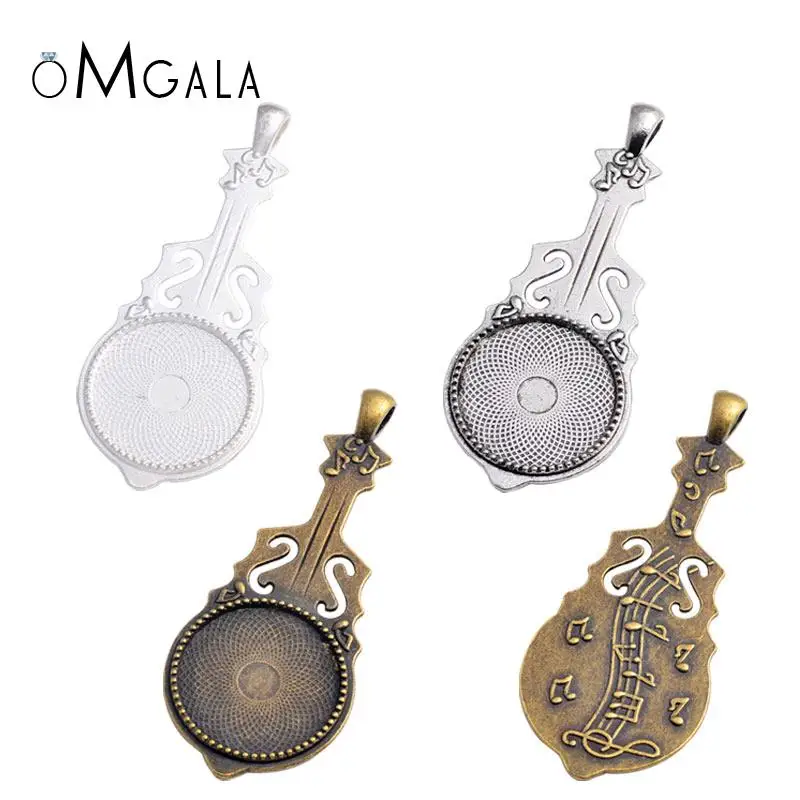 

5 шт., 25 мм подвеска в форме гитары с кабошоном