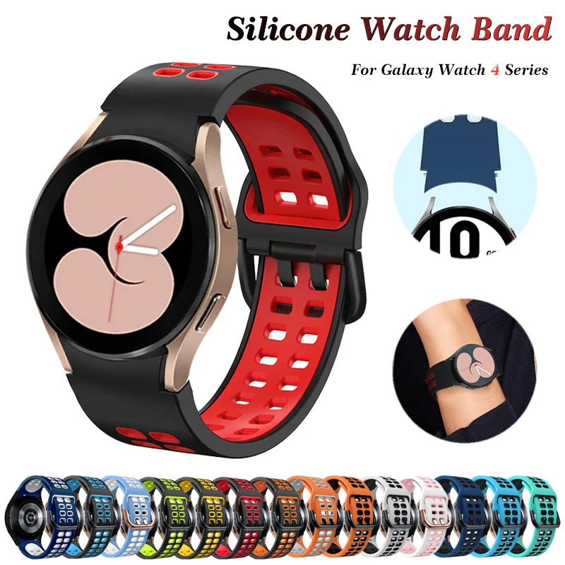 

Ремешок силиконовый 20 мм для Samsung Galaxy Watch 4 40 44 мм, спортивный браслет для Galaxy Watch 4 Classic 42 46 мм, аксессуары