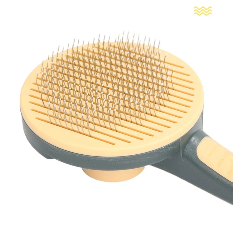 

Self Cleaning Brush for Shedding and Grooming Removes Tangles Pain-Free Bristles