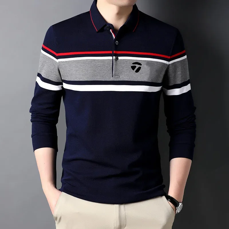 

Callaway Spring/Autumn New Men's Golf Clothing Men Business Lapel T-shirt New POLO Shirt Young Men's Long Sleeve Fashion Top