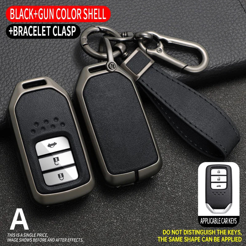 

Чехол для автомобильного ключа из цинкового сплава и кожи для Honda Accord EX EXL Civic CRV Jazz Jade Fit City Odyssey чехол HRV Pilot Освобожденный Vezel
