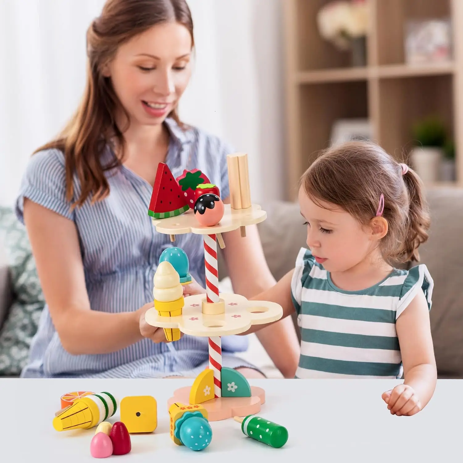 Деревянное Мороженое Игра В Еду Кухня Ролевые Игры Игрушки Мини-едобная Имитация