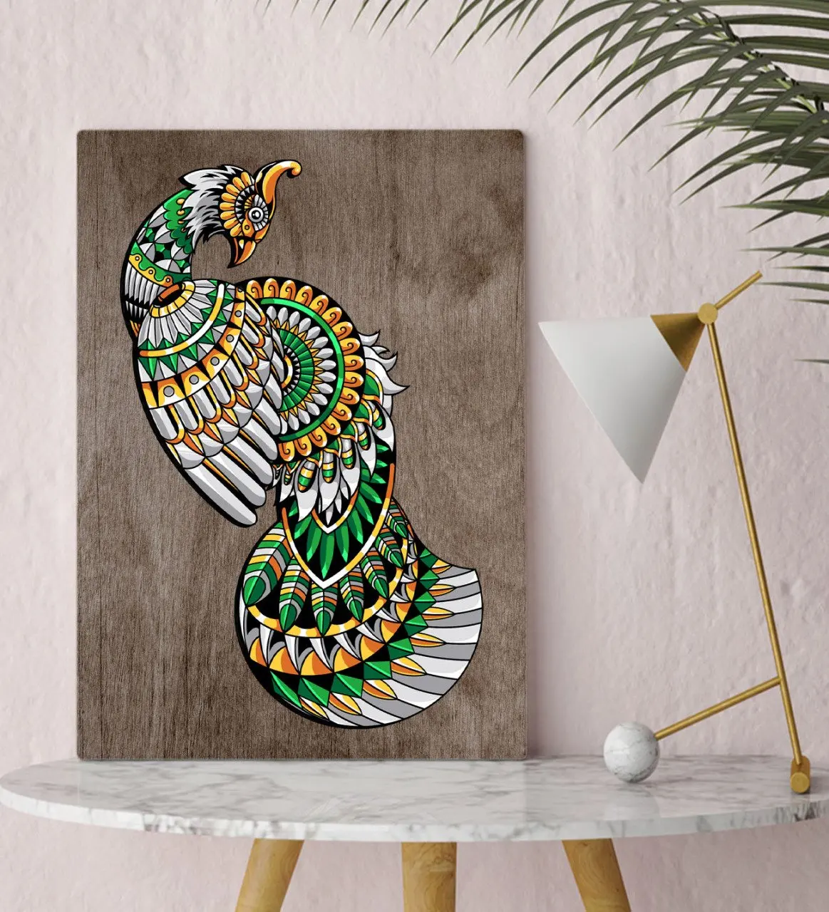 

BK Home Peacock Design Canvas Table 30x50cm-1