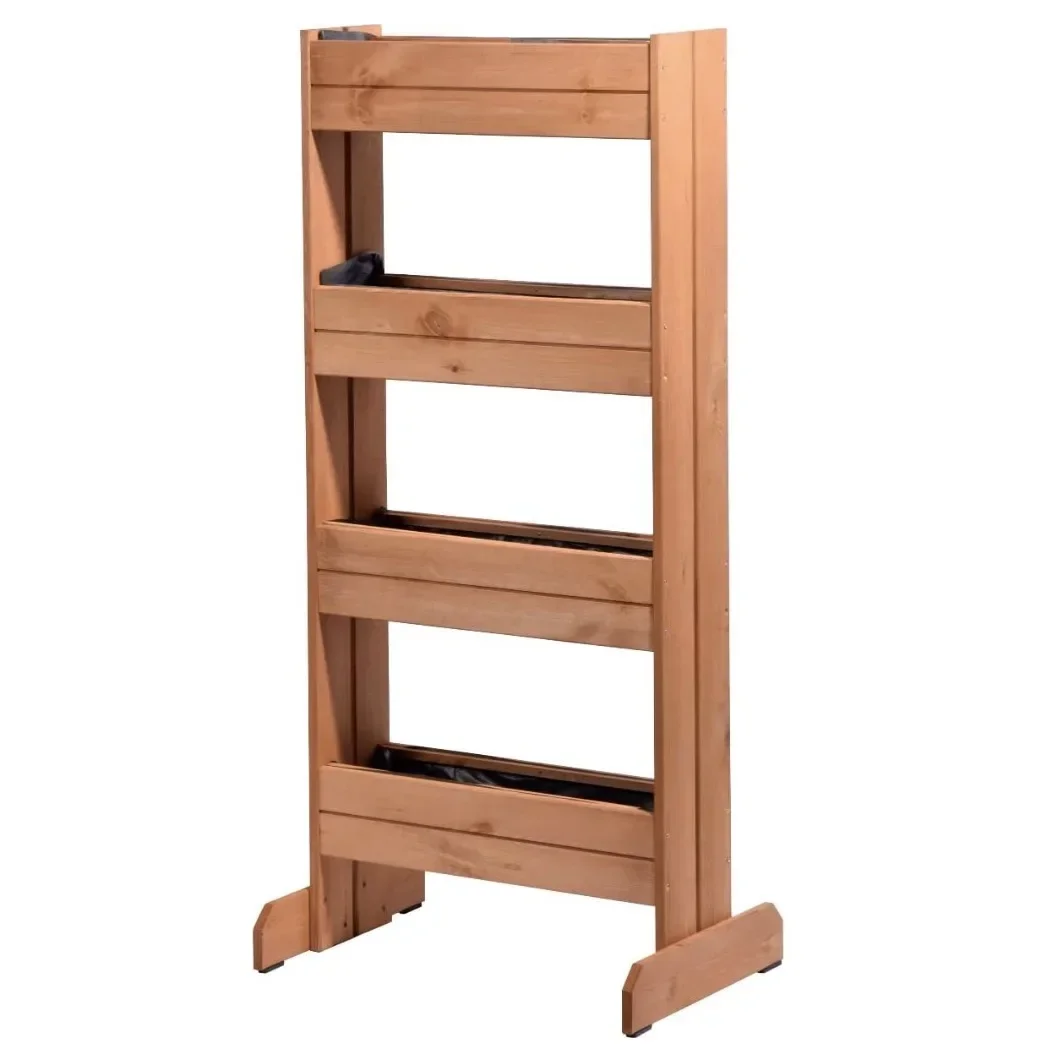 Вертикальная цветочная кровать с 4 деревянными горшками для сада патио балкона