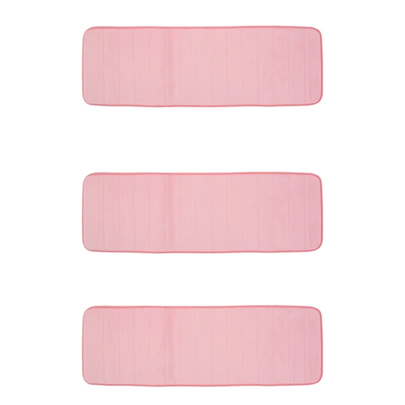 

3Pcs 120X40cm Absorbent Nonslip Memory Foam Kitchen Bedroom Door Floor Mat Rug Carpet Pink