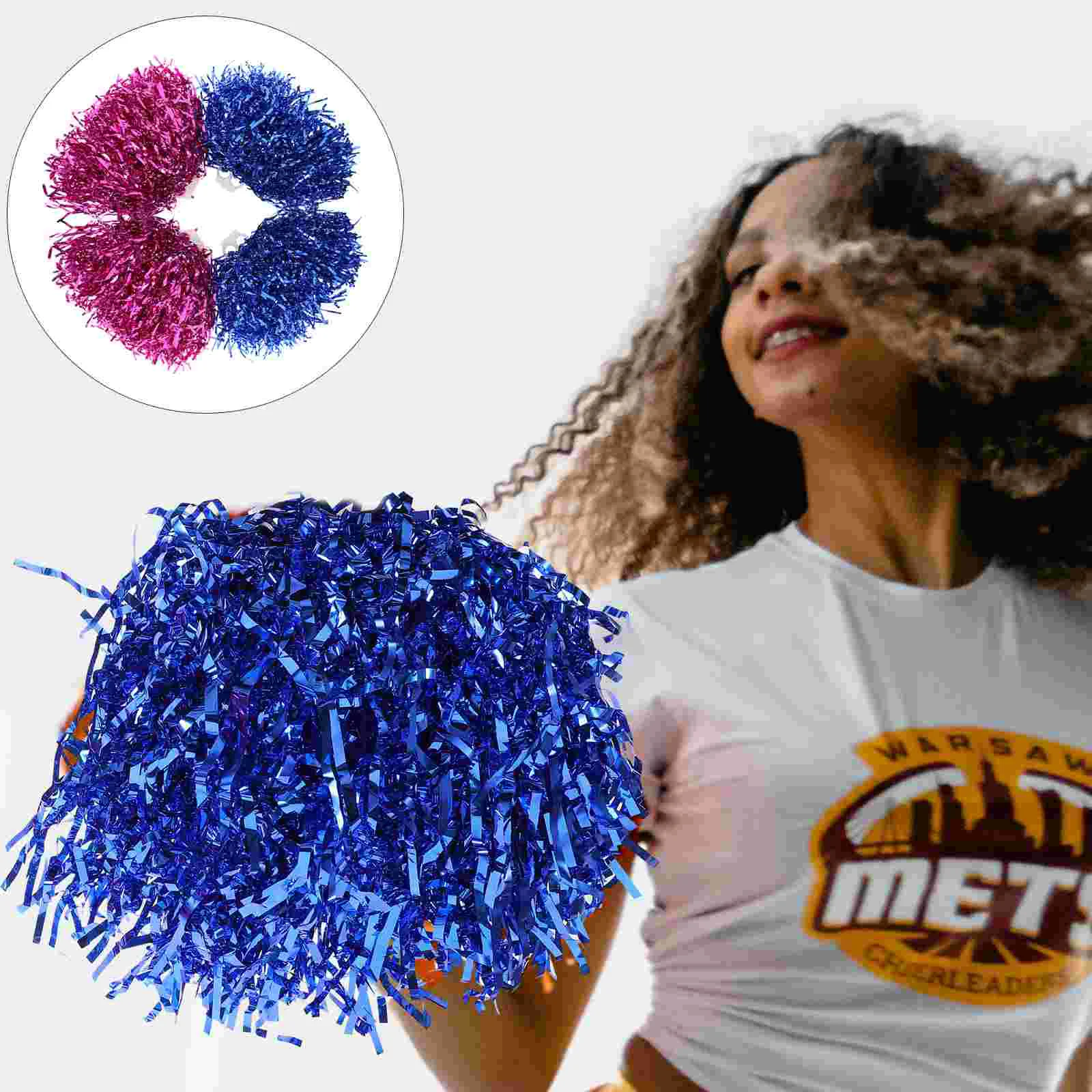 

4 Pcs Flower Cheerleading Bouquet Cheerleader Props Aluminum Foil Performance Decorations The Pet