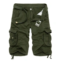 summer cotton cargo shorts men fashion multi pocket solid color causal shorts mens loose outdoor mid cargo shorts no belt 2022