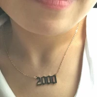hot 2020 new fashion year number necklace golden long chain men and women pendant necklace fashion jewelry female male