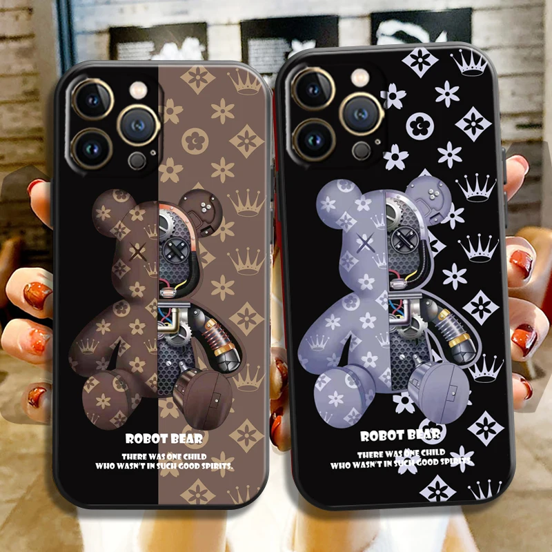 

Luxury Mechanical Bear For Apple iPhone 13 12 11 Pro 13 12 Mini X XR XS Max 5 5s 6 6S 7 8 Plus SE2020 Phone Case Bumper