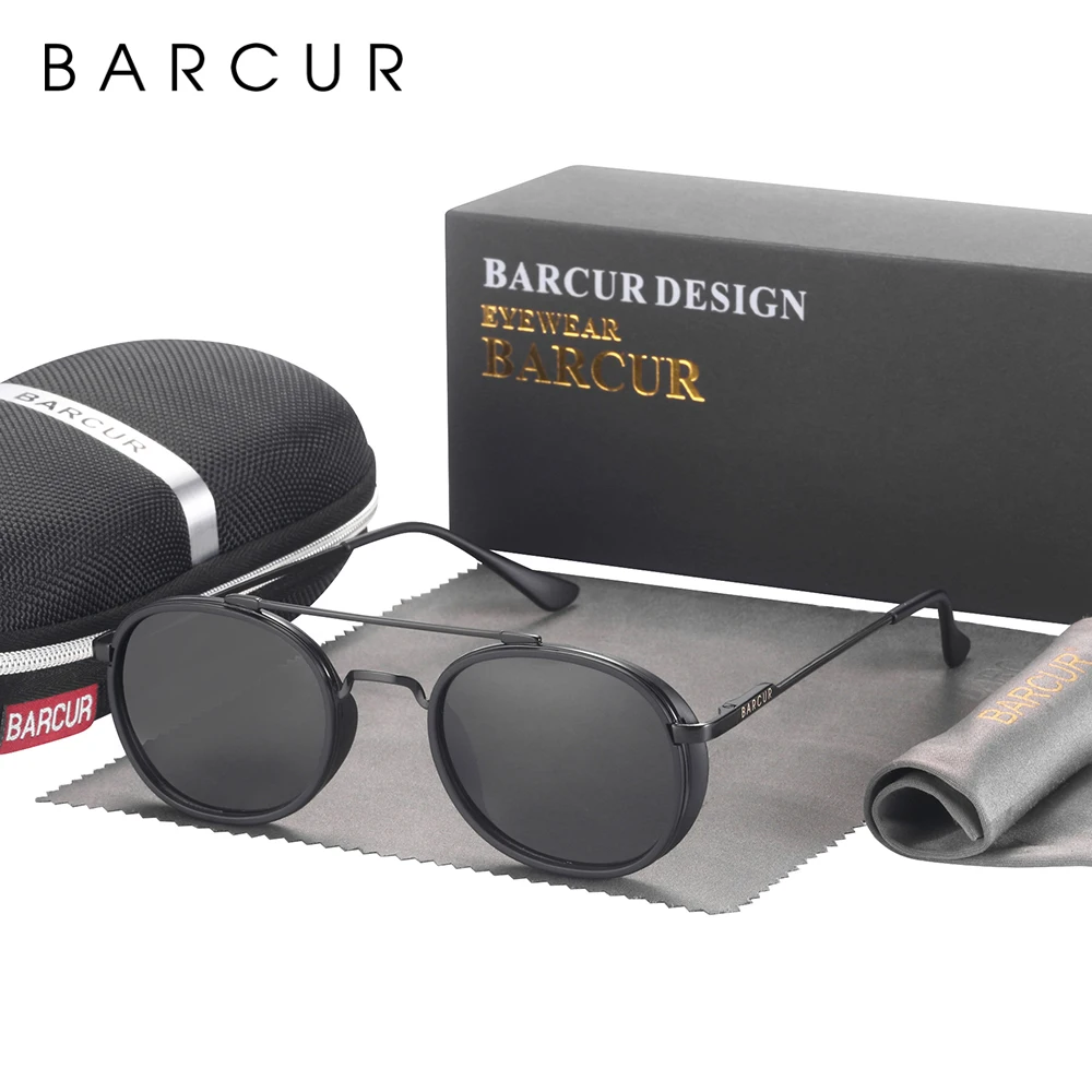 

BARCUR Design Round Sunglasses for Men Women Retre Sun Glasses Classic Eyewear Accessory Oculos Gafas De Sol