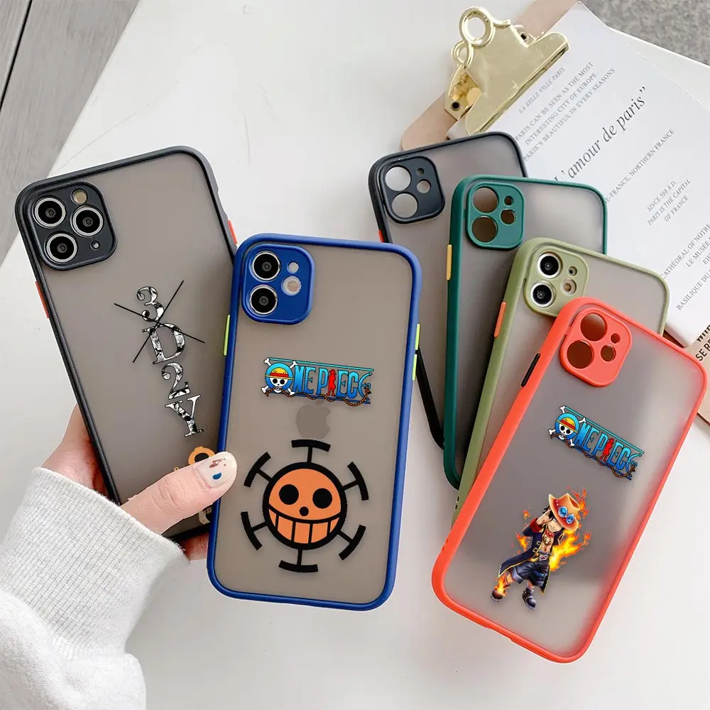 

Portgas D Ace One Piece Anime Matte Phone Case For Apple iPhone 13 12 11 XR XS X 8 7 Pro Plus Max Mini Skin Feeling Cases Funda