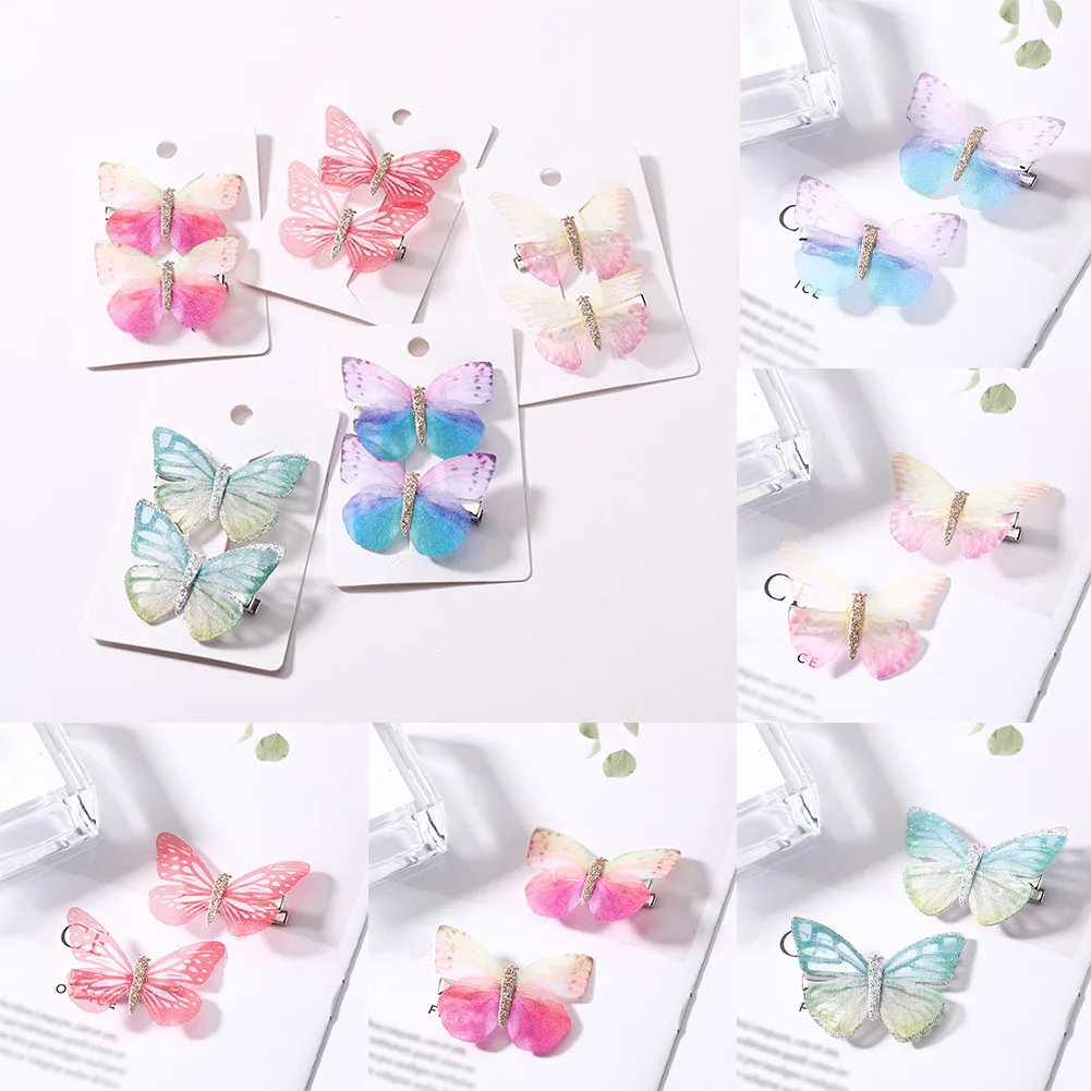 

2PCS Fashion Butterfly Hair Clips for Women Girls Wedding Photography Head Clips Hairpin Hairgrips Decoration Hair Accessories
