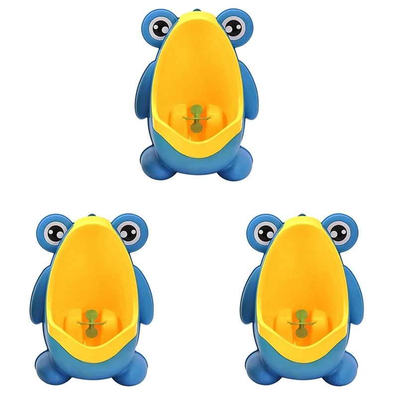 

2X Frog Pee Training,Cute Potty Training Urinal For Boys With Funny Aiming Target,Urinals For Toddler Boy (Blue)