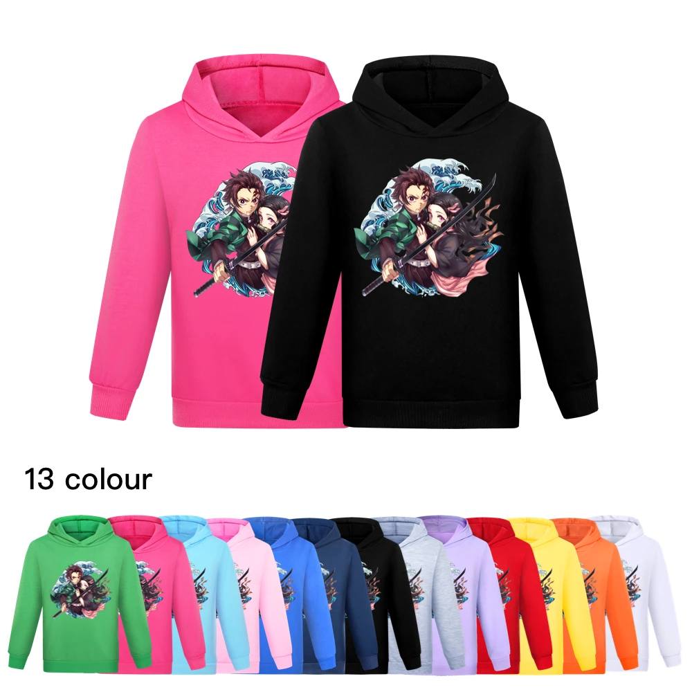 

Autumn Children's Clothing Anime Demon Slayer Long Sleeve Tops Baby Girls Clothes Toddler Sweatshirt for Teenage Kids Pullover