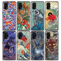 japanese wave dragon anime phone case for oppo realme 8i 8 9 7 6 5 pro 9i 7i 5i 6i xt 5g cases soft cover realme 8pro 8i