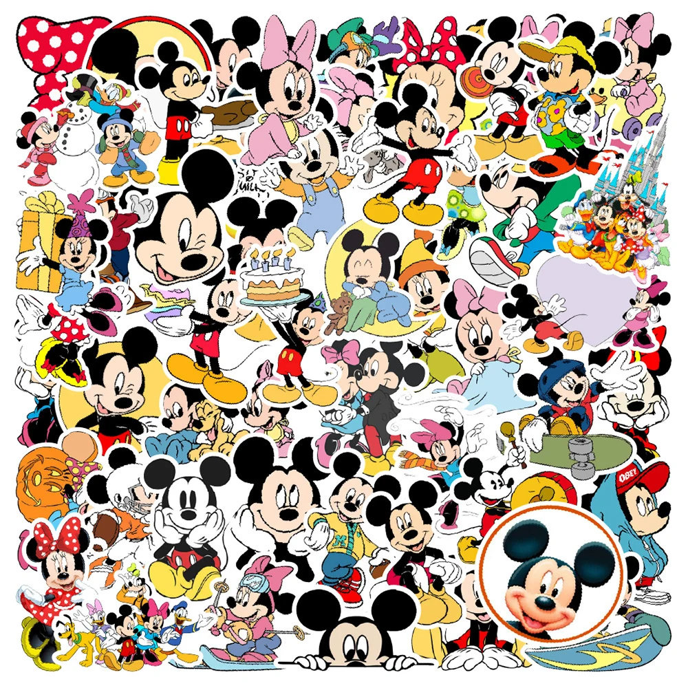 

10/30/50pcs Disney Mickey Mouse Cartoon Stickers Aesthetic Graffiti Laptop Phone Travel Case Cup Cute Kids Sticker Toys