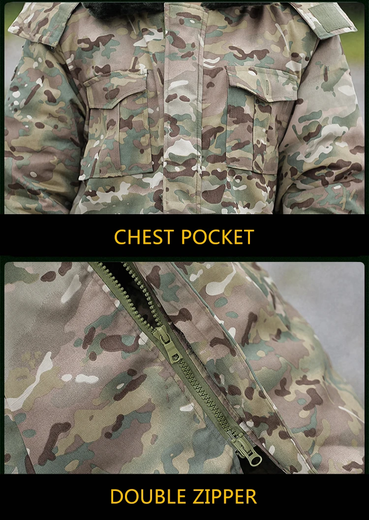 -25°F Men Winter Jacket Warm Thick Parkas Military Jacket Outwear Outfits Army Windproof Parka Hunting Clothes Coats Men Korean