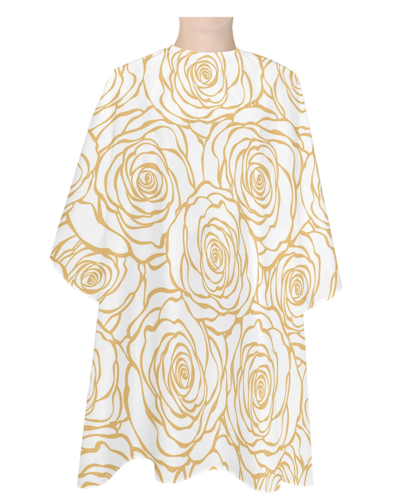 

Flower Rose Golden Hairdressing Waterproof Apron Hair Cutting Barber Apron Salon Cape Haircut Cloth