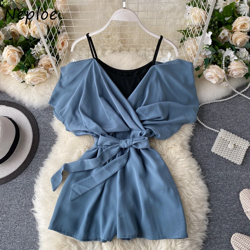 Женский комбинезон на бретельках Neploe с открытыми плечами Новинка лета 2024