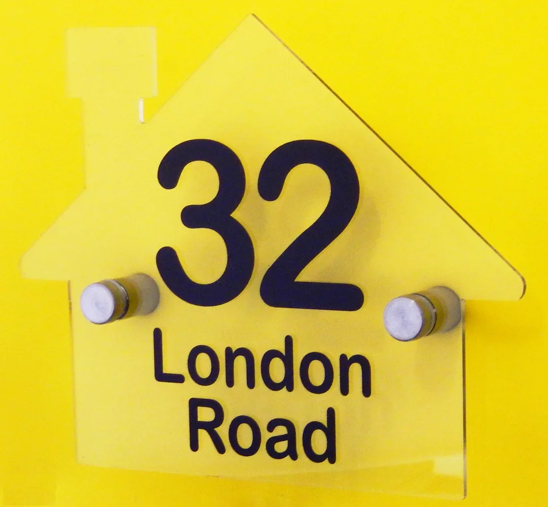 

Customized Personalised Clear House Name Wall Sign Plaque Door Number Street Acrylic Plate